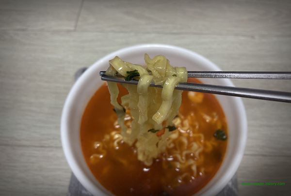 삼양 바담뽕 짬뽕 라면 2022년 6,7월 조리 후 면