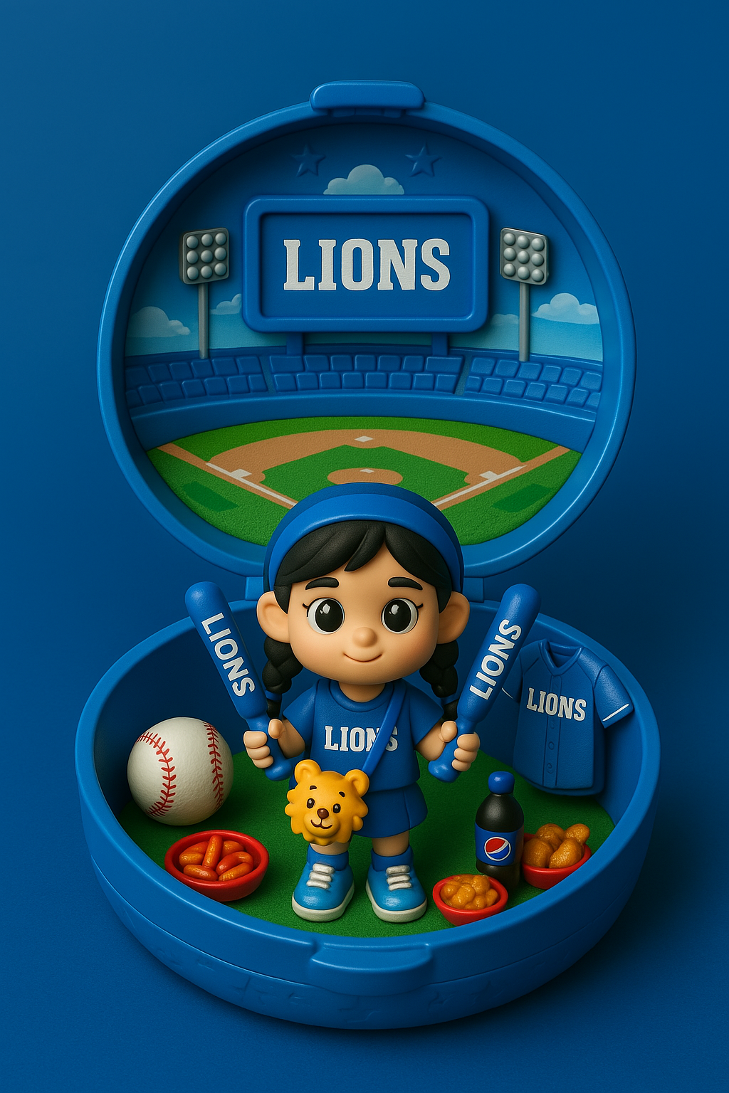 삼성 라이온즈 직관 사진으로 만든 삼성 폴리포켓 피규어 그림