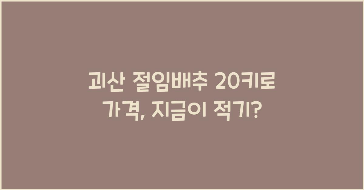 괴산 절임배추 20키로 가격