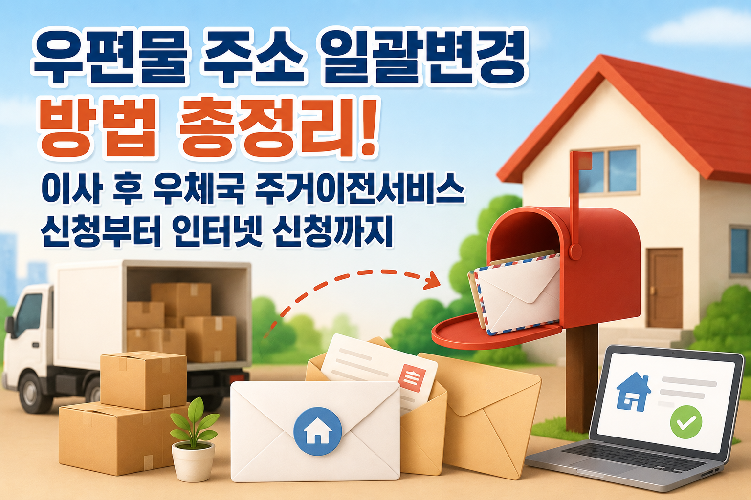 우편물 주소 일괄변경 방법 총정리! 이사 후 우체국 주거이전서비스 신청부터 인터넷 신청까지 관련 사진
