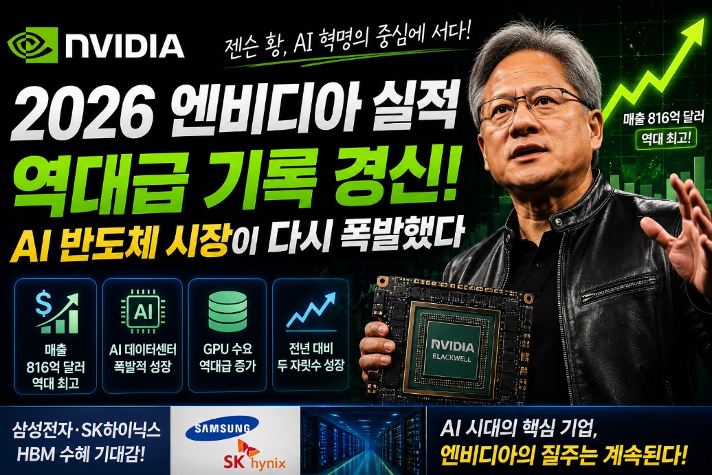 2026 엔비디아 실적 역대급! 젠슨 황이 AI 시대의 왕이라 불리는 이유