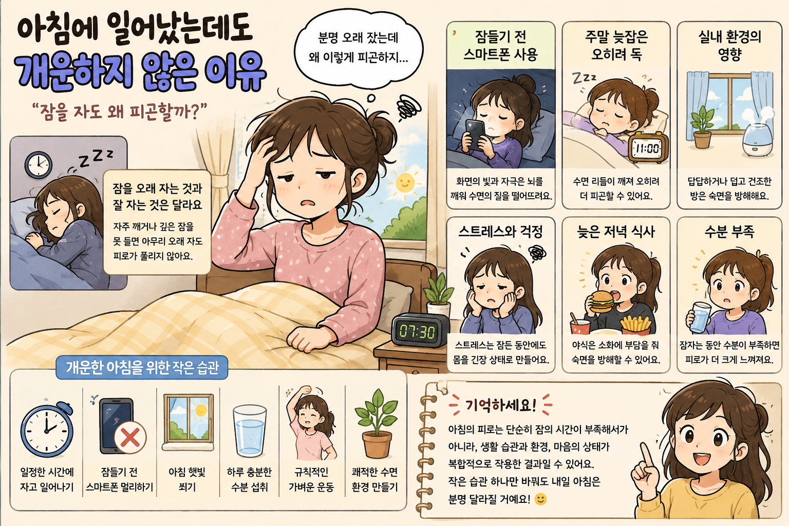 아침에 일어났는데도 개운하지 않은 이유