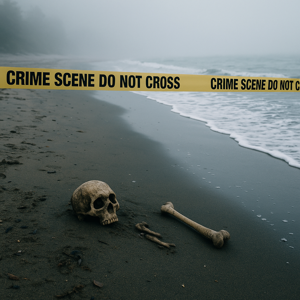 해변 유골을 표현한 사진