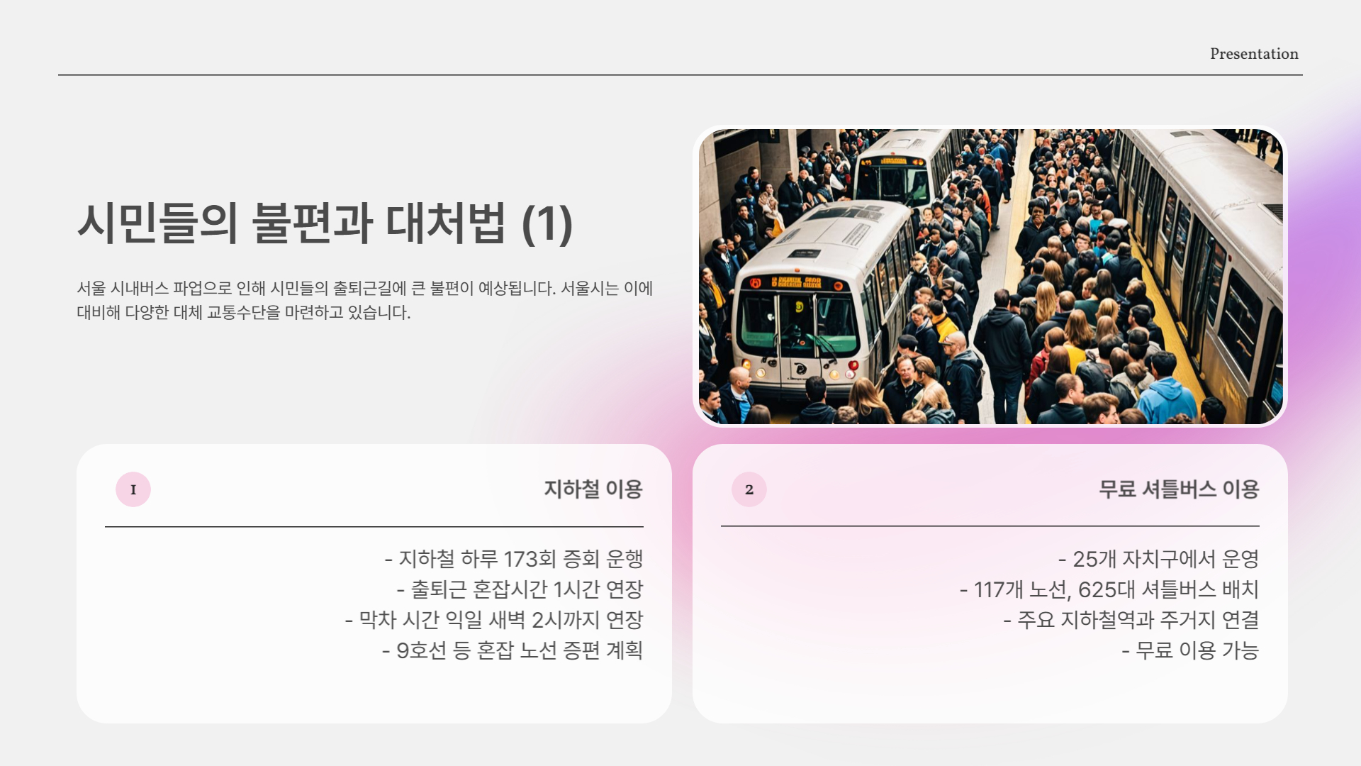 시민들의 불편과 대처법
