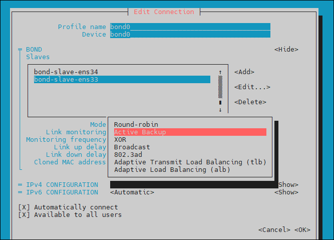 active backup 모드