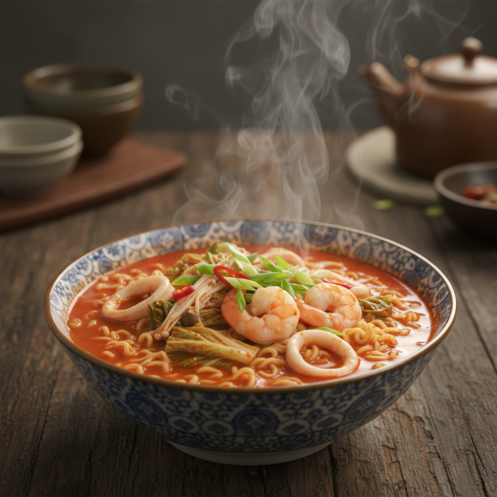 김대석 셰프의 시원 칼칼한 해물 짬뽕 라면 완성본