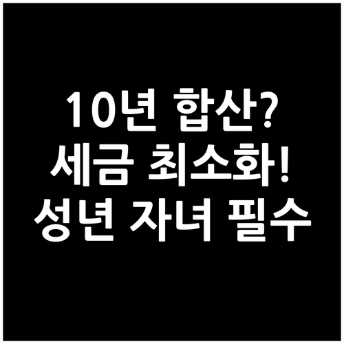 10년 합산 과세 원칙 성년 자녀 증..