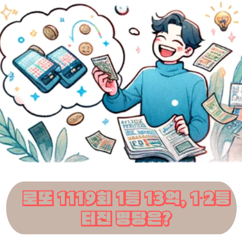 로또 1119회 당첨번호 분석: 1등 13억, 1·2등 터진 명당은?