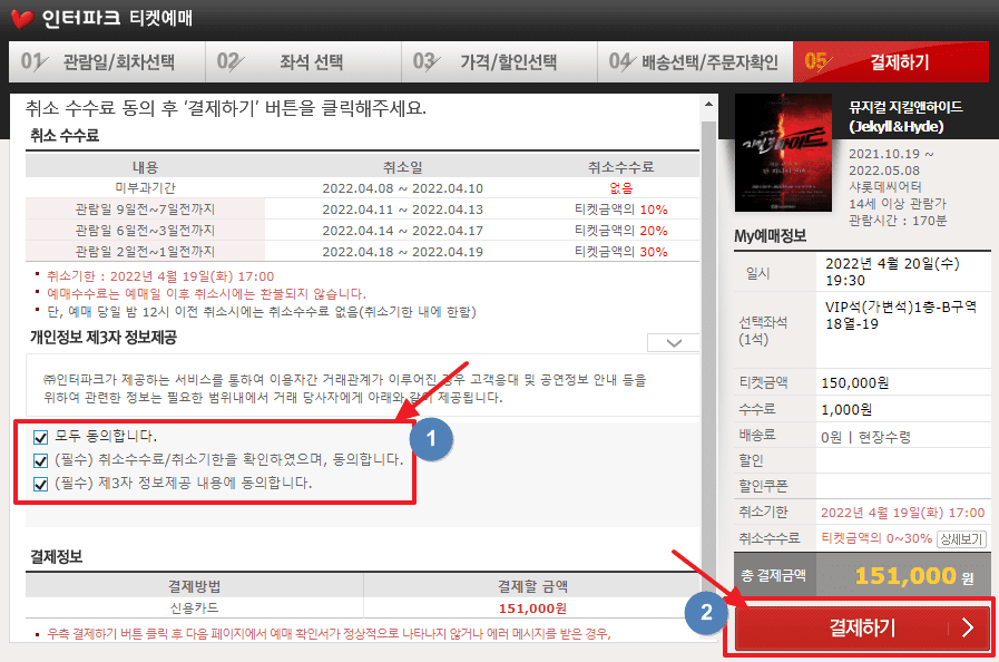인터파크 티켓 취소 수수료