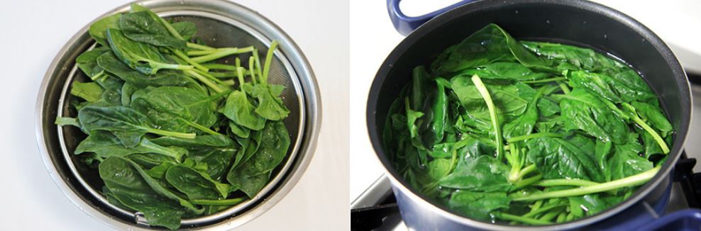 시금치 데치기