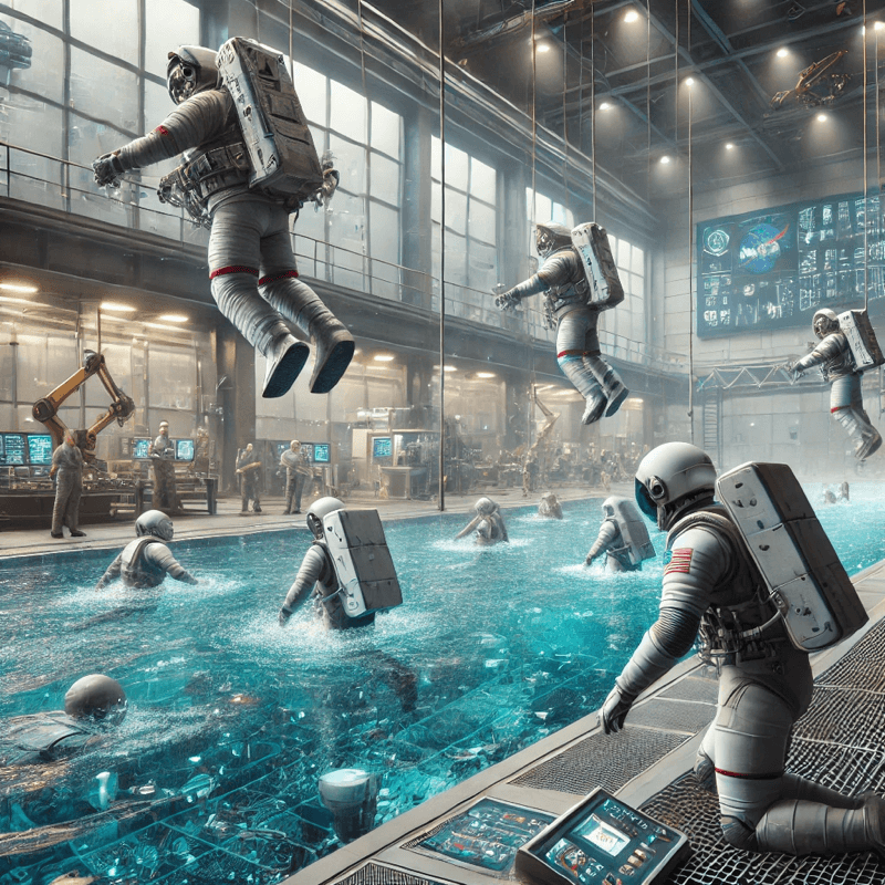 우주 비행사 훈련 하는 사진