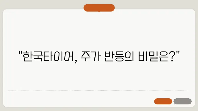 한국타이어 주요 정보 정리