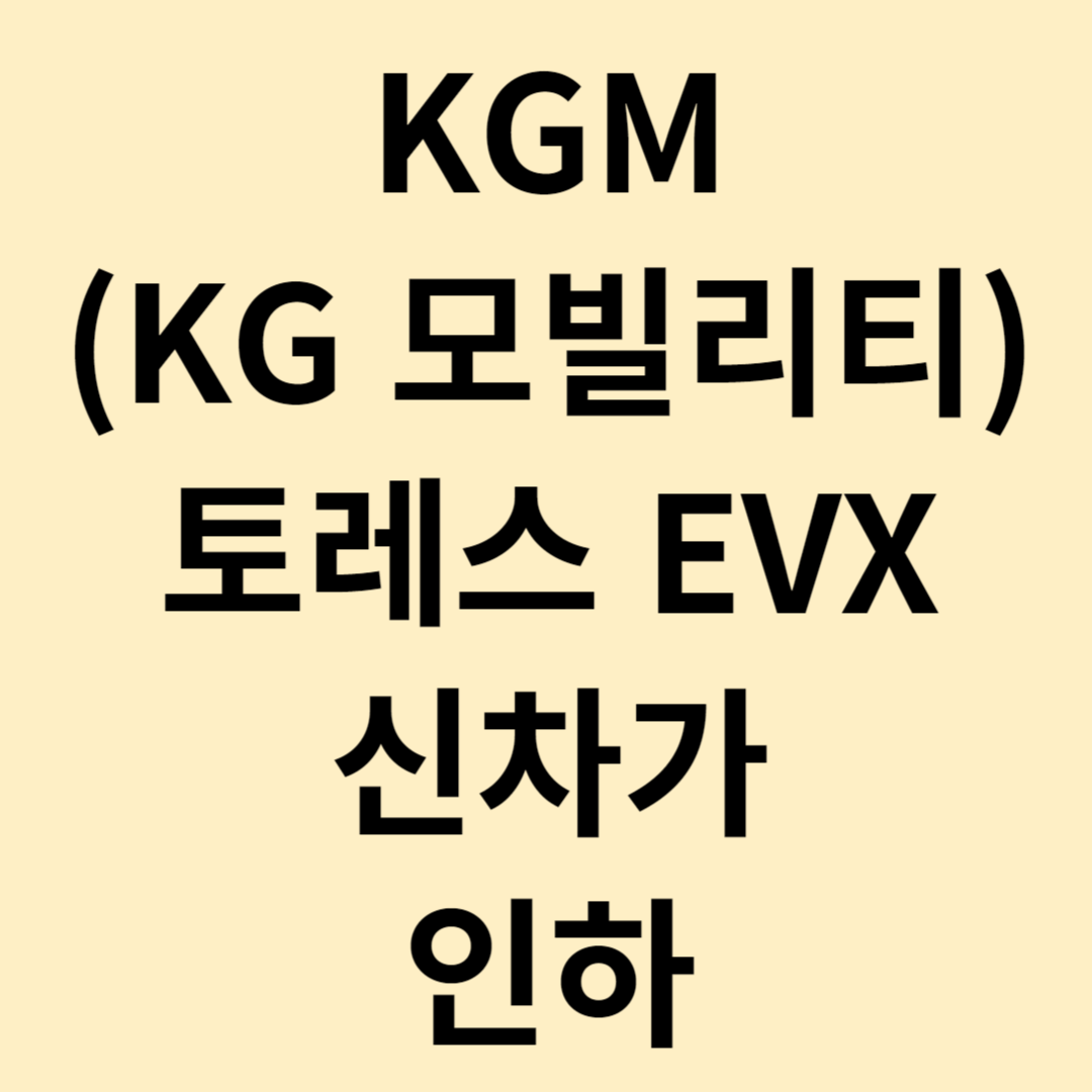 KGM(KG 모빌리티) 토레스 EVX 신차가 인하