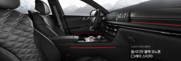 제네시스 g80 실내 옵시디언 블랙 모노톤