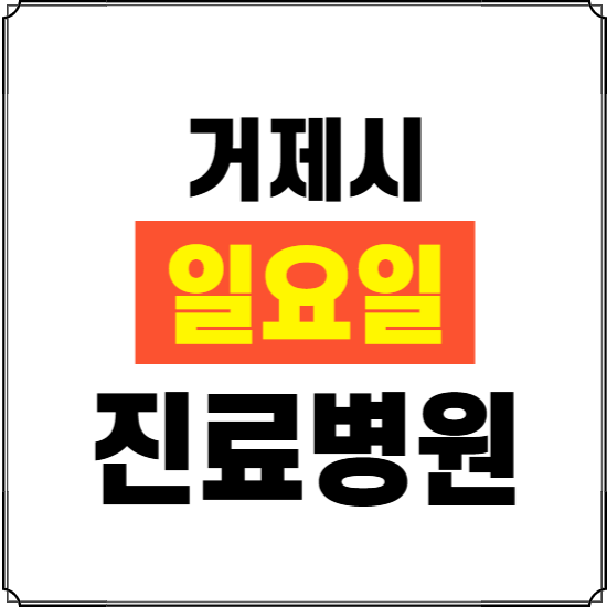거제시 일요일 진료병원 찾기 ❘ 24시 휴일 주말 응급 야간 심야 문여는 병원