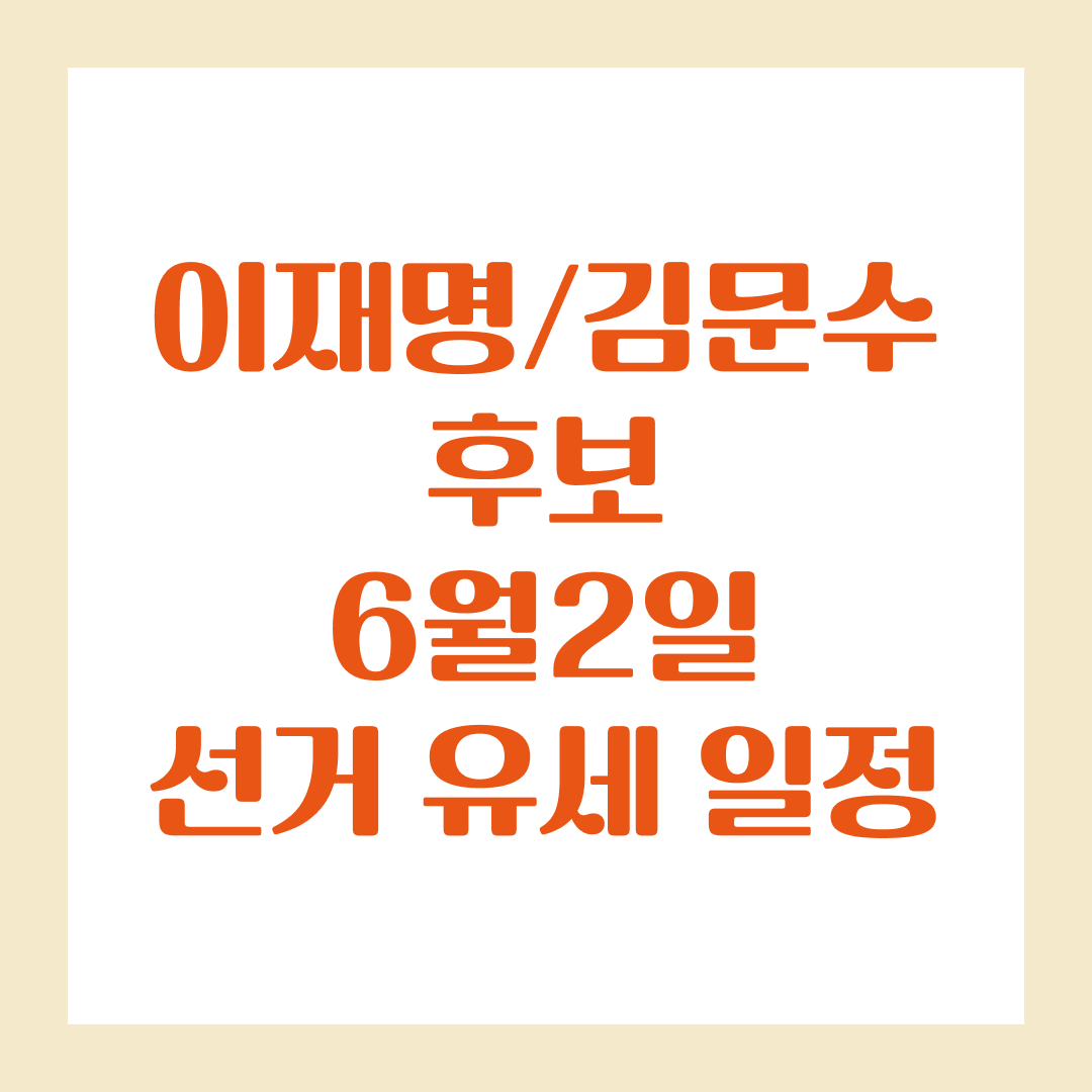 이재명 / 김문수 후보 6월2일 선거 유세 일정
