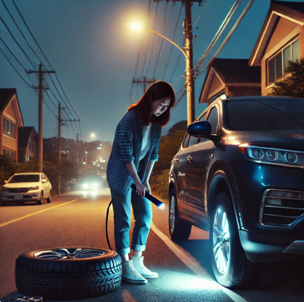 차 타이어 펑크났을때 대처법