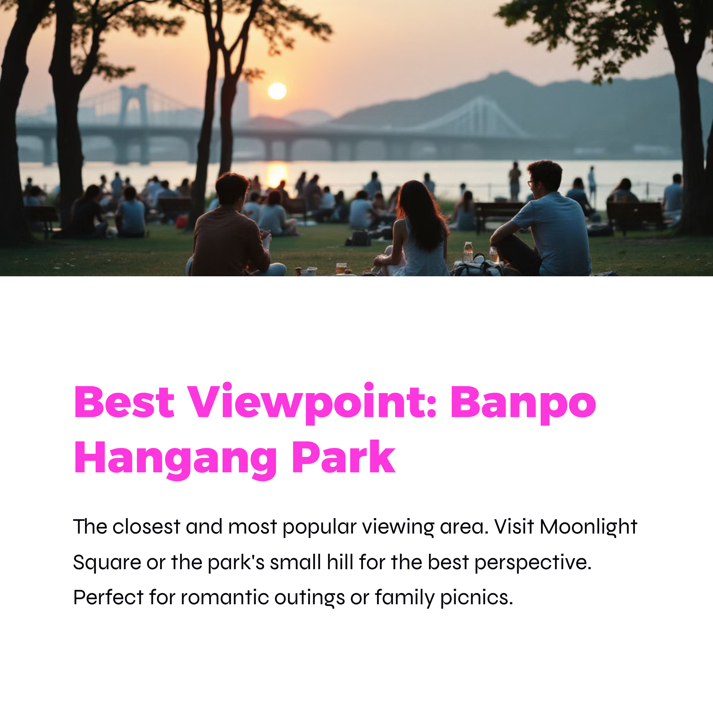 Banpo Bridge Moonlight Rainbow Fountain Schedule and Best Viewpoints