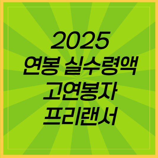 2025 연봉 실수령액: 고연봉자 및 프리랜서 실수령액 계산