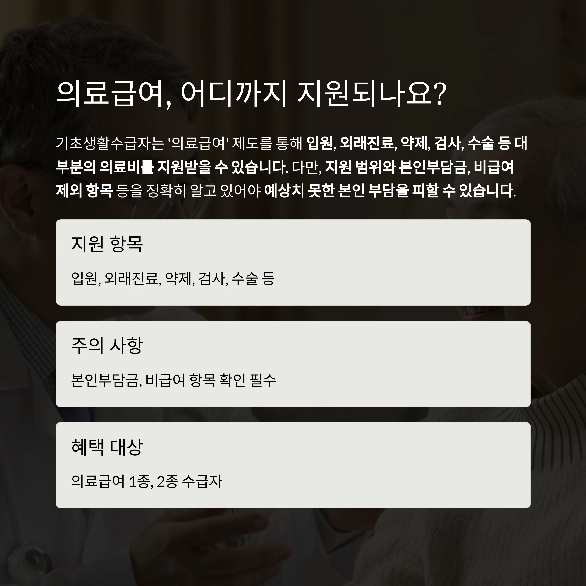 기초생활수급자 의료비 지원
