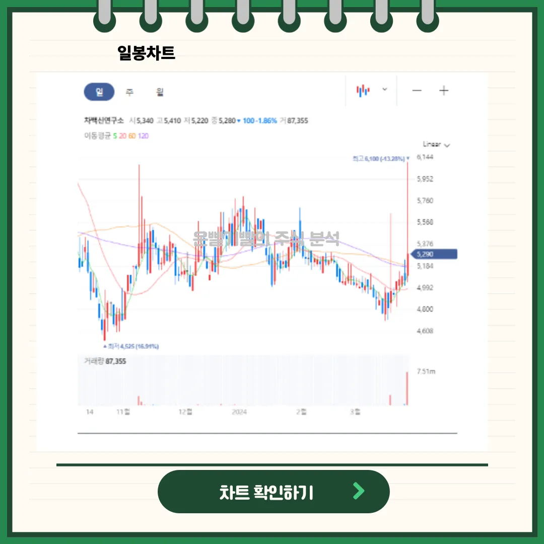 차백신연구소 일봉/월봉차트
