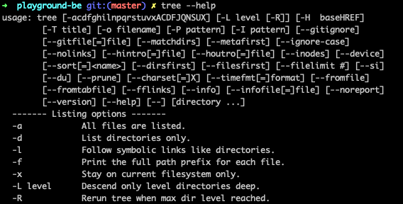 Tree Command Help Documentation