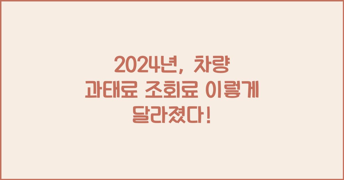 차량 과태료 조회료