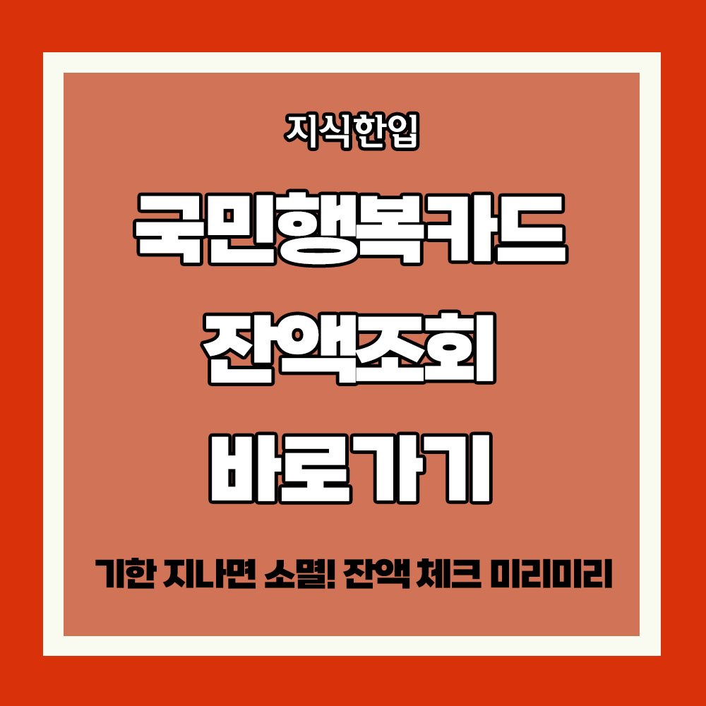 국민행복카드 잔액조회