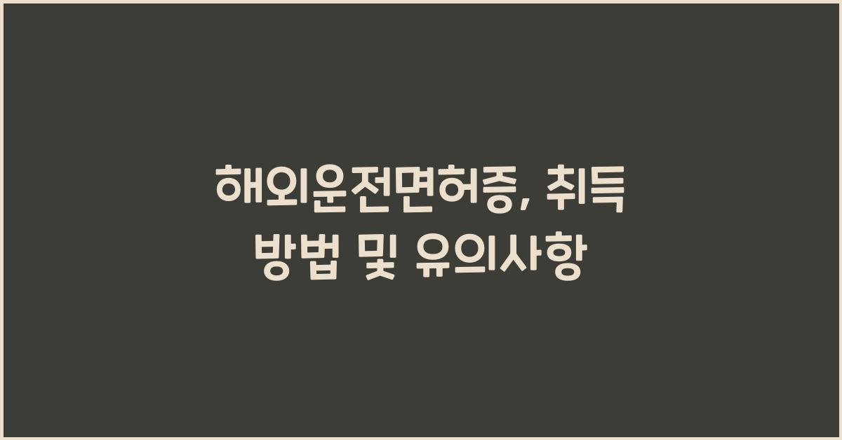 해외운전면허증