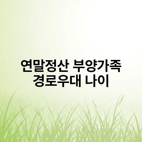 연말정산 부양가족 경로우대 나이