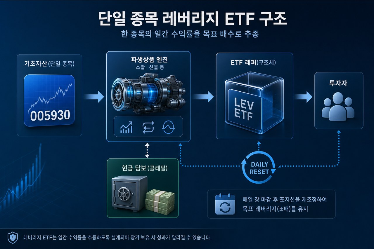 단일종목 레버리지 ETF 구조와 반도체 ETF 차이