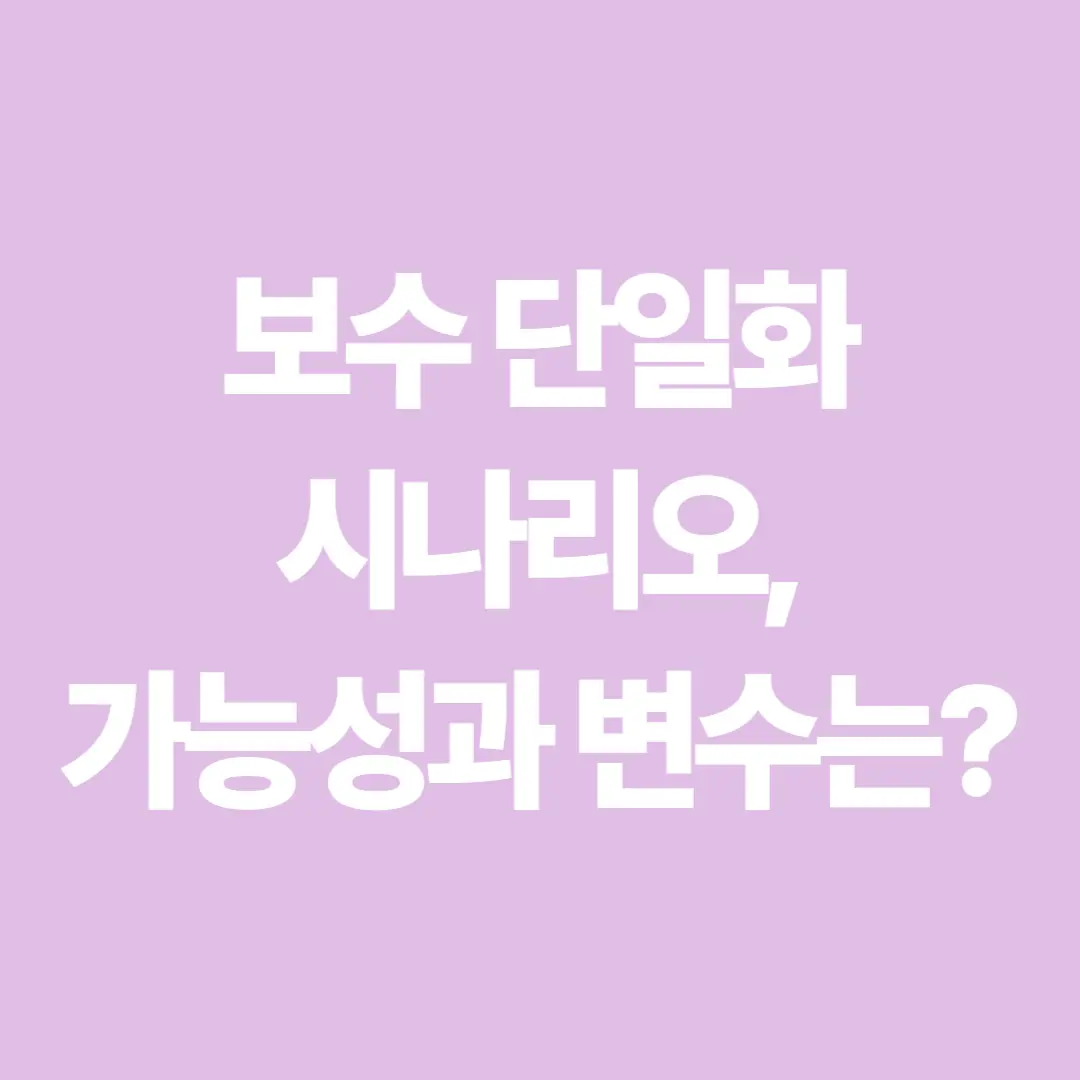 보수 단일화 시나리오 및 변수 정리