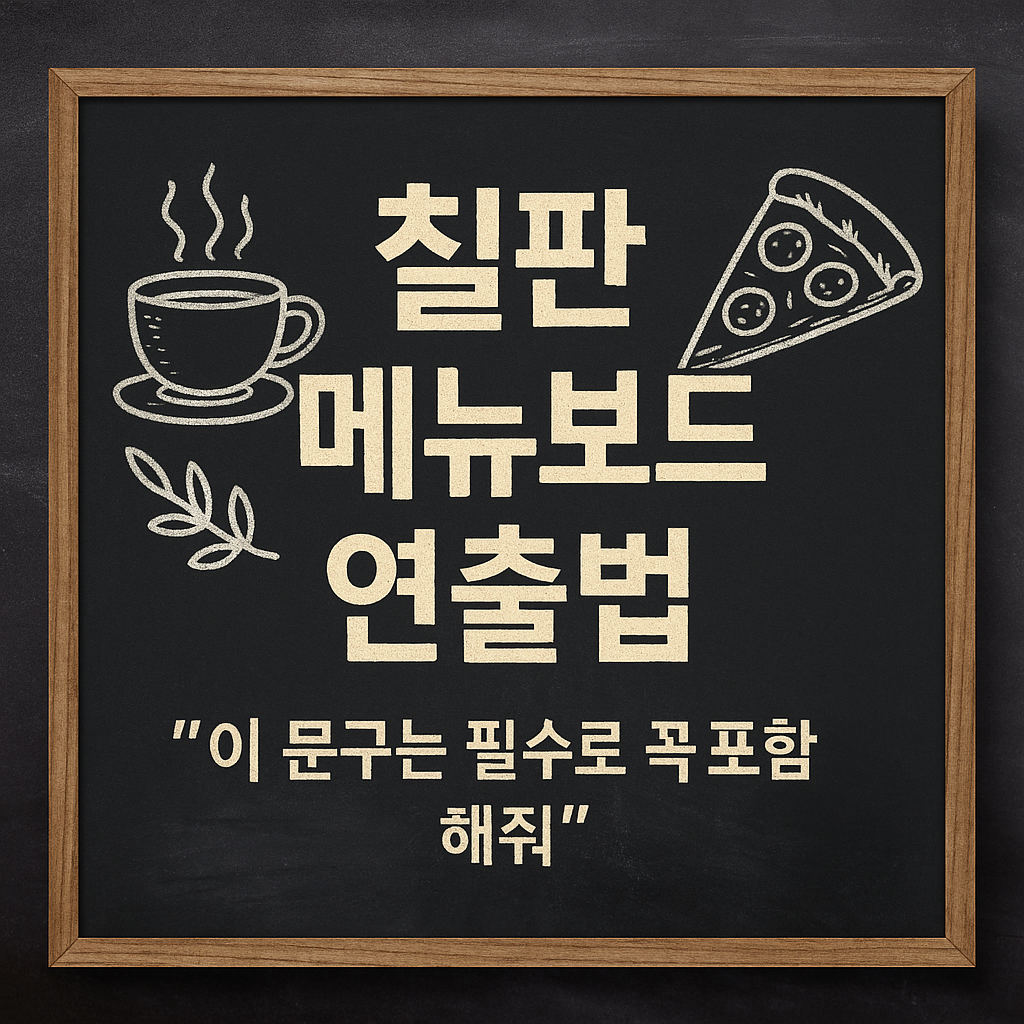 칠판 메뉴보드 연출법
