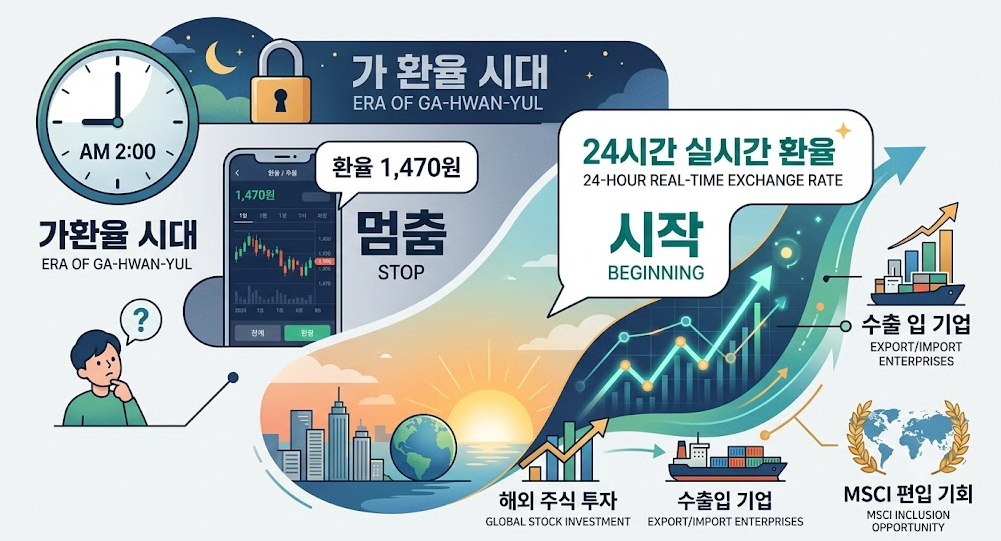 7월 6일부터 원달러 24시간 외환시장(가환율, 환위험, MSCI)