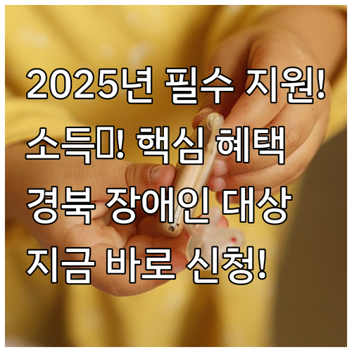 소득 관계 없이! 2025 경북 장애..