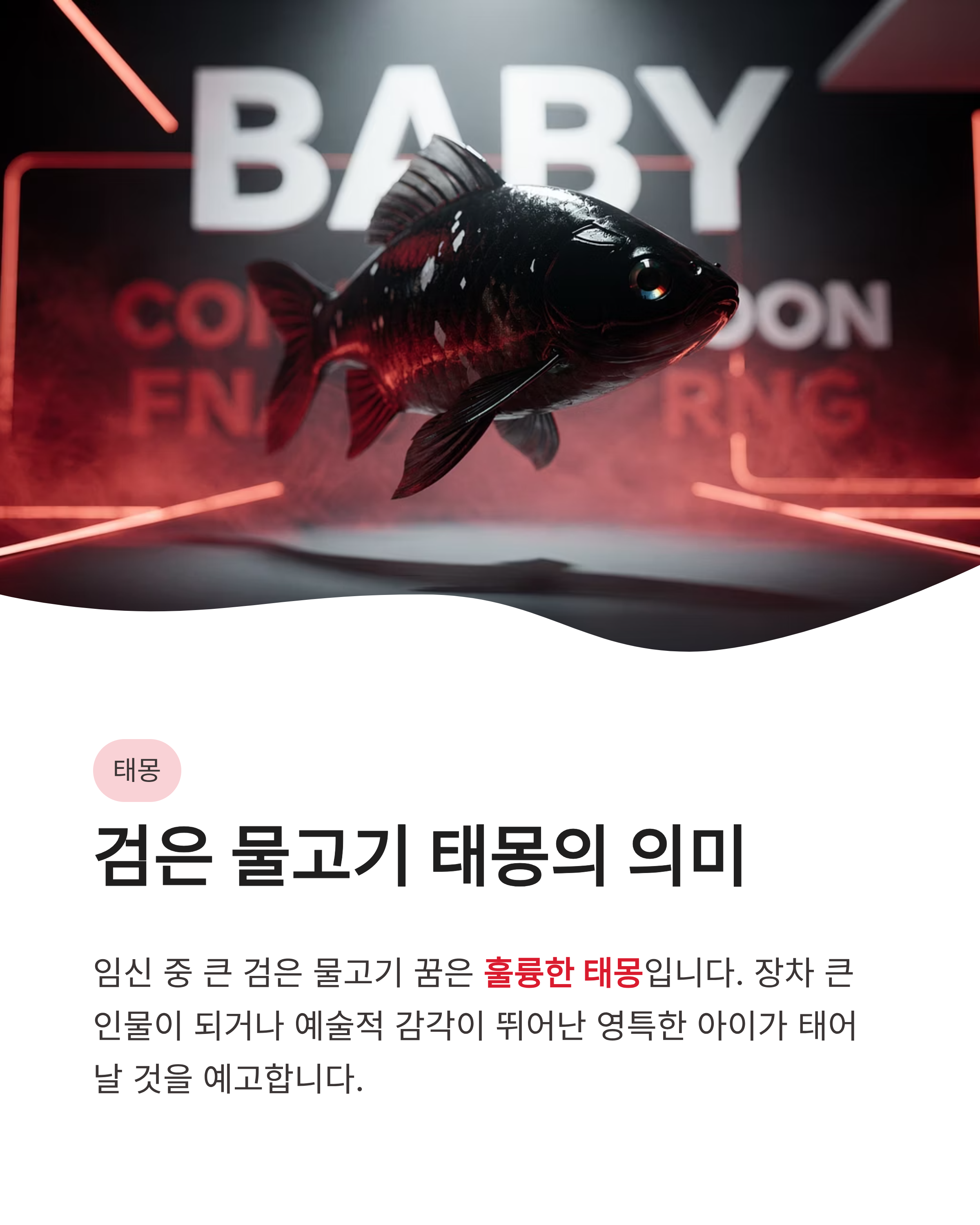 검은 물고기 꿈 해몽, 검은 물고기 태몽, 검은 물고기 꿈 요약 및 운세 가이드