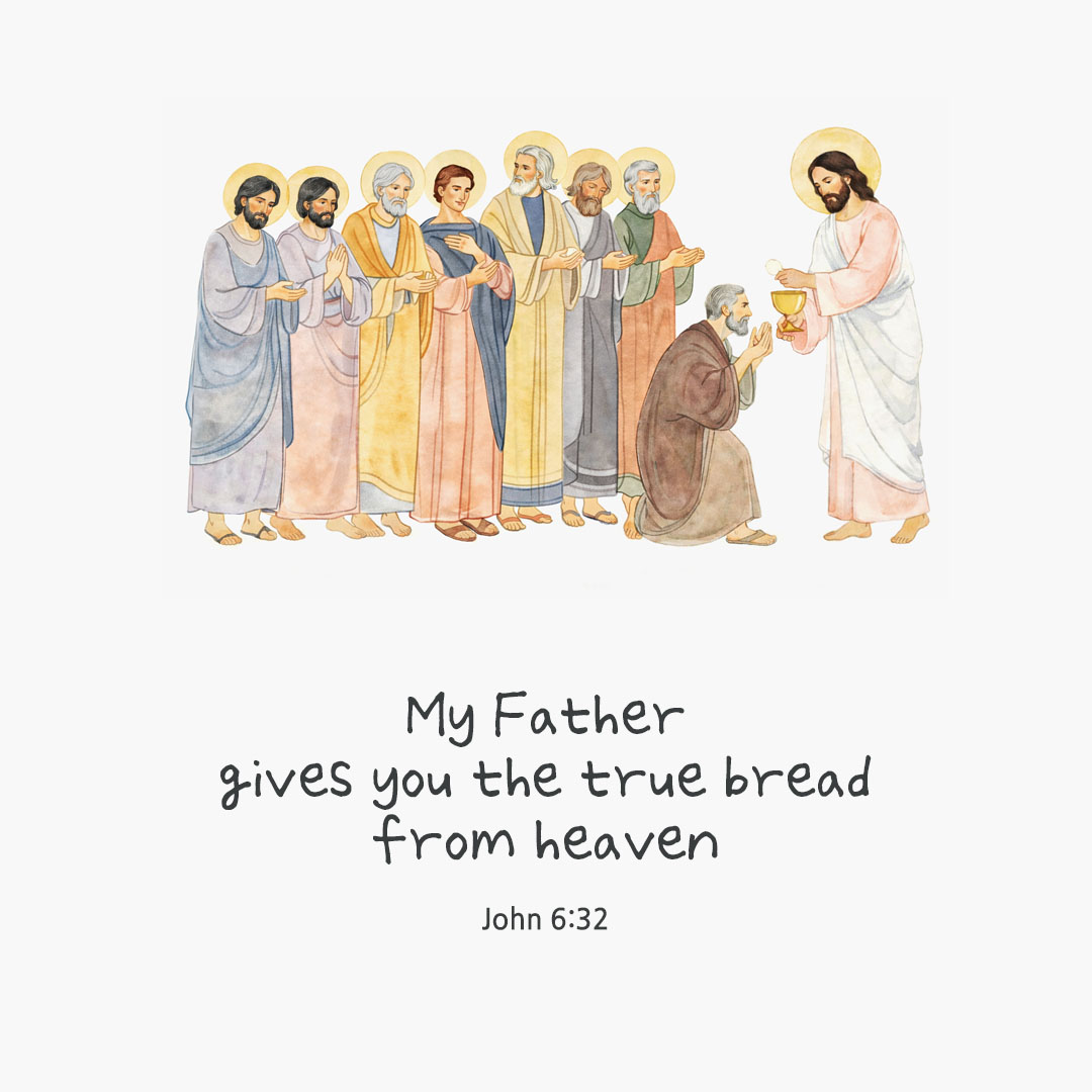Today's Bible verse card John 6:32 scripture image