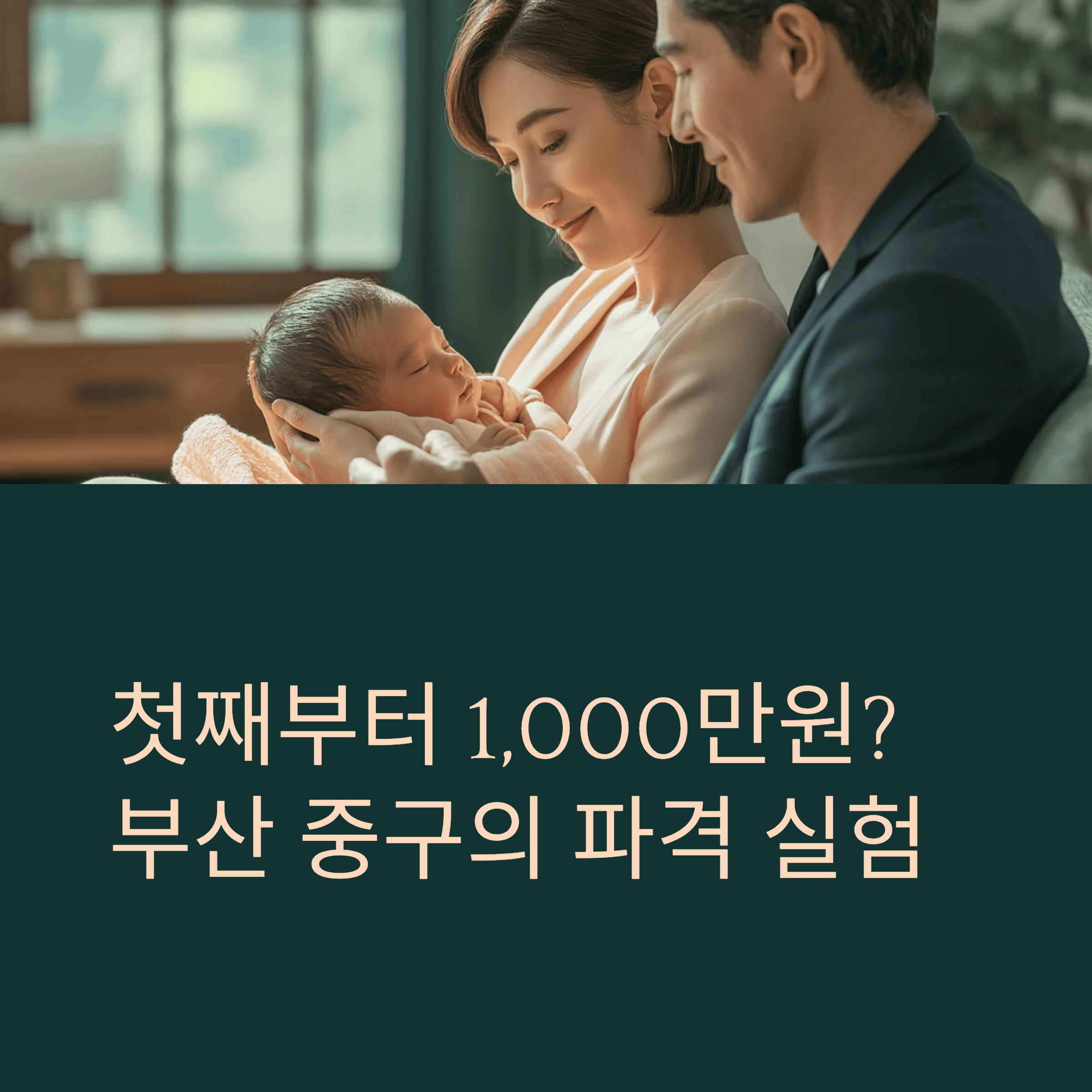 부산, 전국 최초 '천만 원 양육 지원' 정책