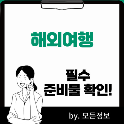 해외여행 필수 준비물 전자 기기 위생 용품 의약품
