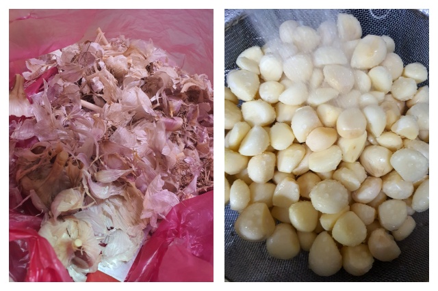 깨끗이 손질한 마늘