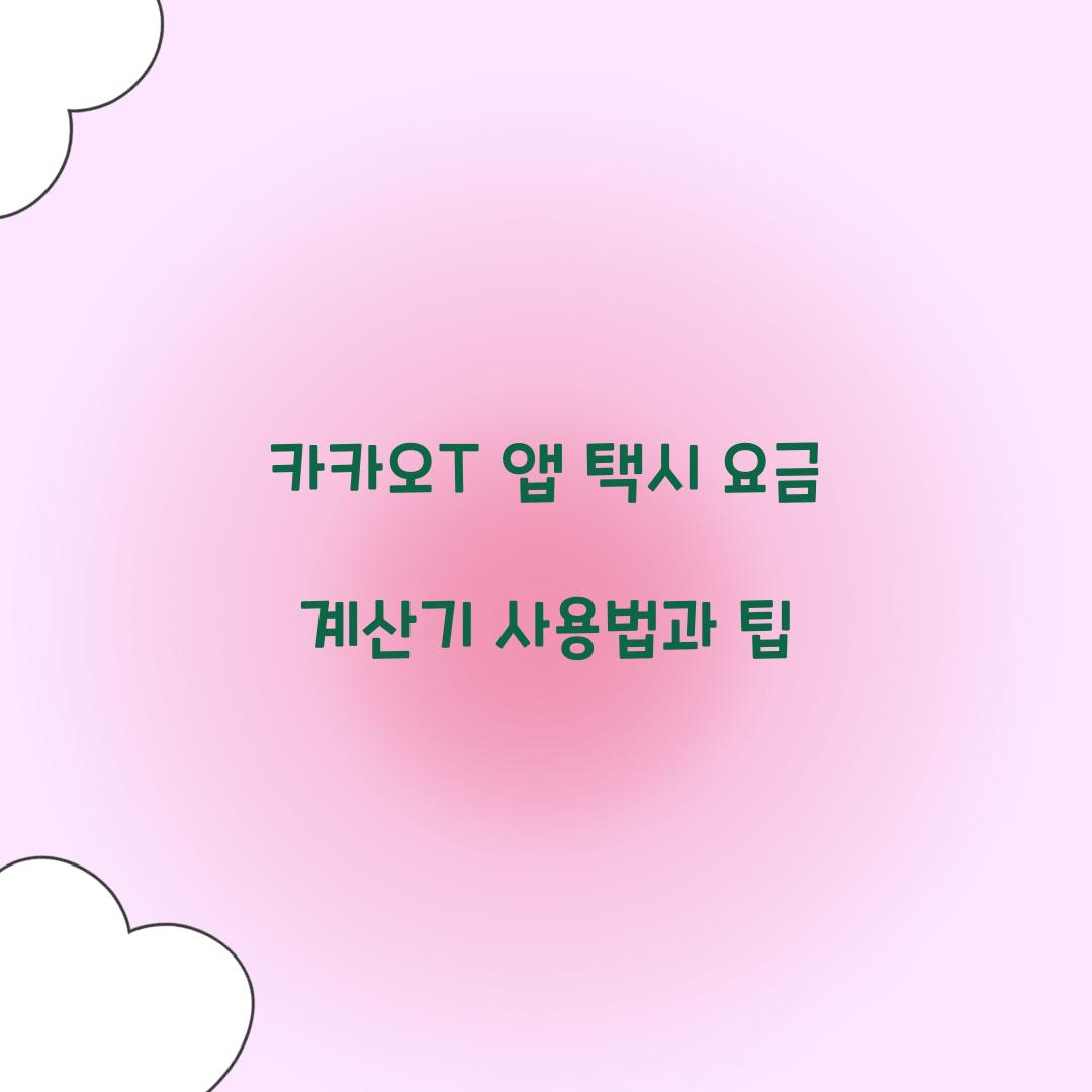 카카오T 앱 택시 요금 계산기