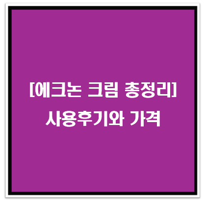 2025년 에크논 크 사용후기(긍정, 부정) & 가격 총정리
