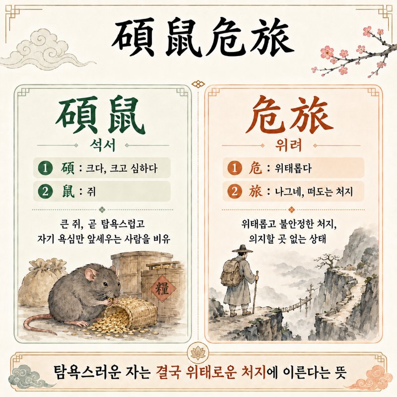 碩鼠와 危旅의 의미를 나누어 설명한 인포그래픽