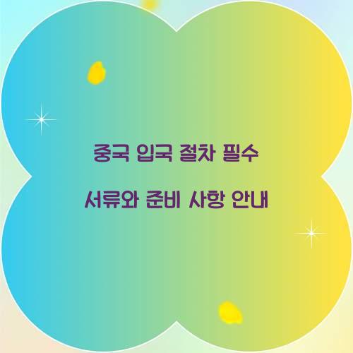 중국 입국 절차
