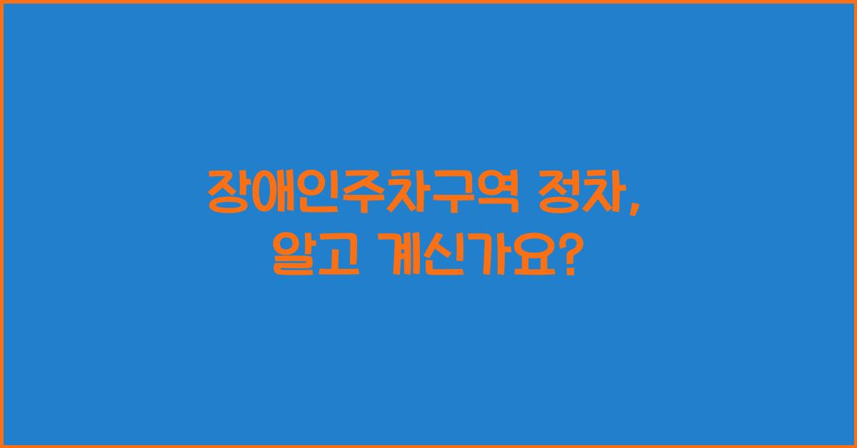 장애인주차구역 정차