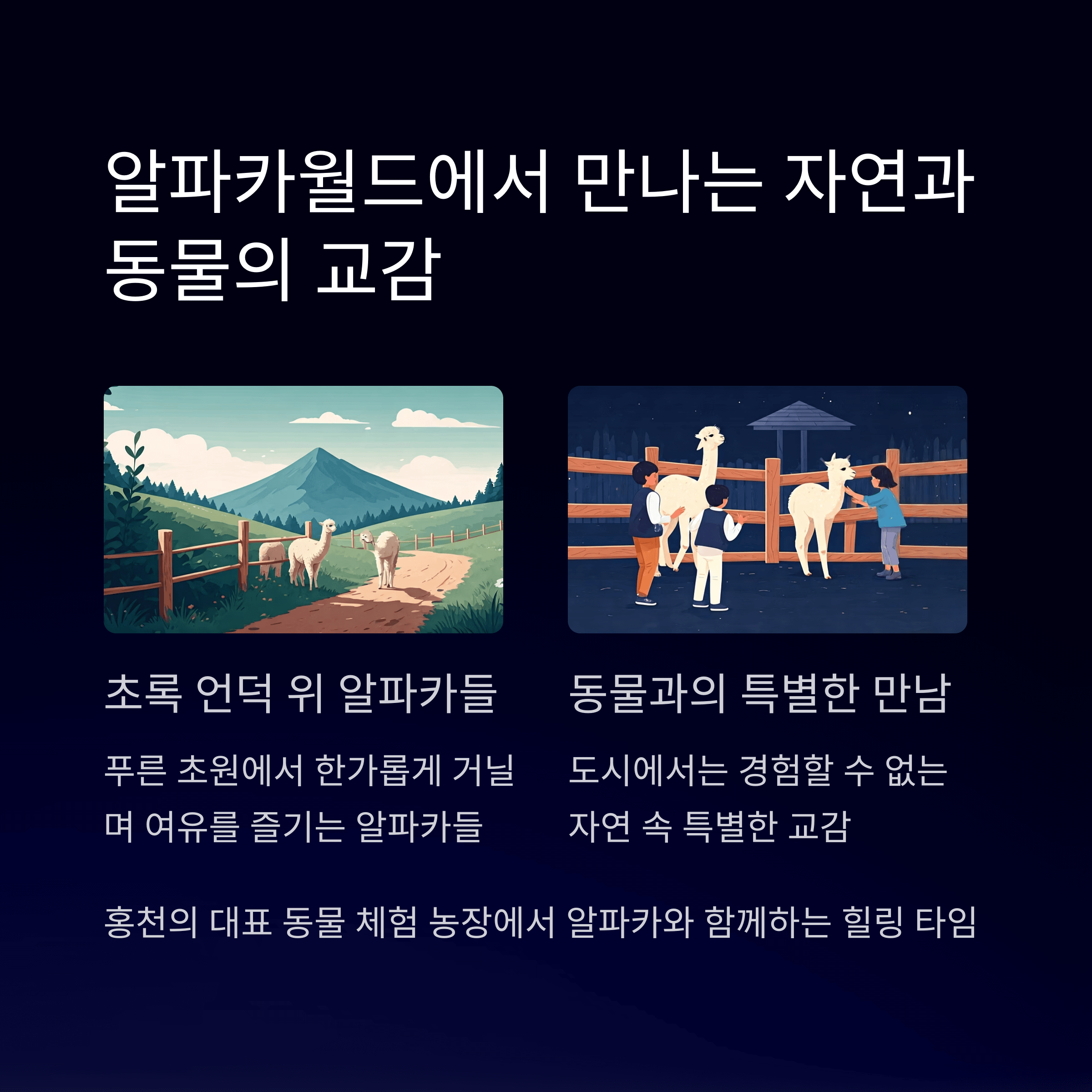 알파카월드에서 만나는 자연과 동물의 교감