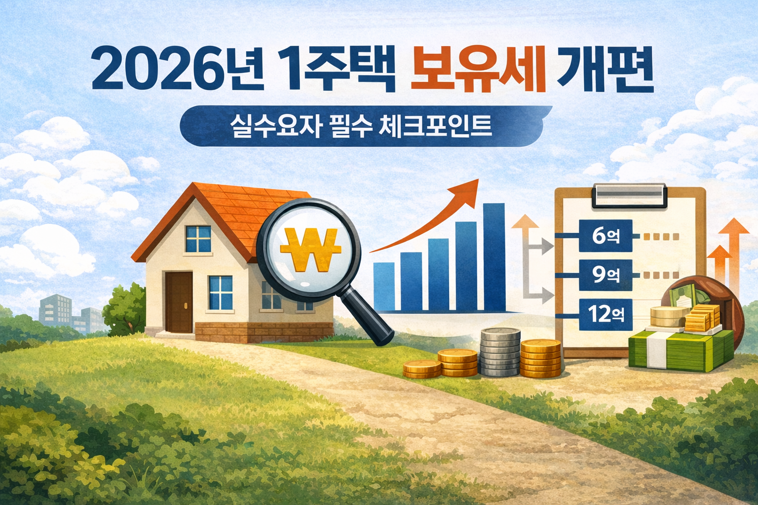 2026년 1주택 실수요자 보유세&middot;종부세 부담 기준
1주택자 구간 이동, 보유세 세 부담, 세부담, 생활비 영향, 사례