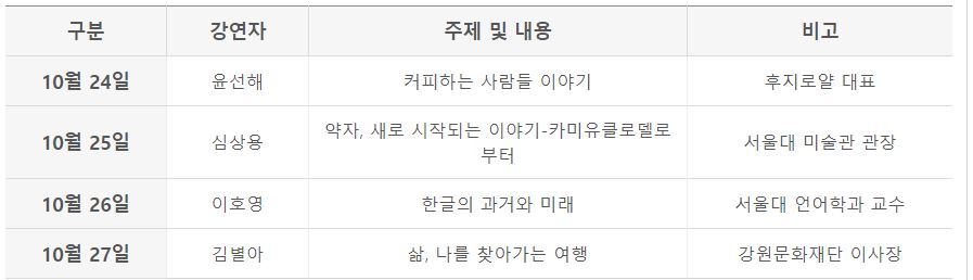 인문학공연-스케줄