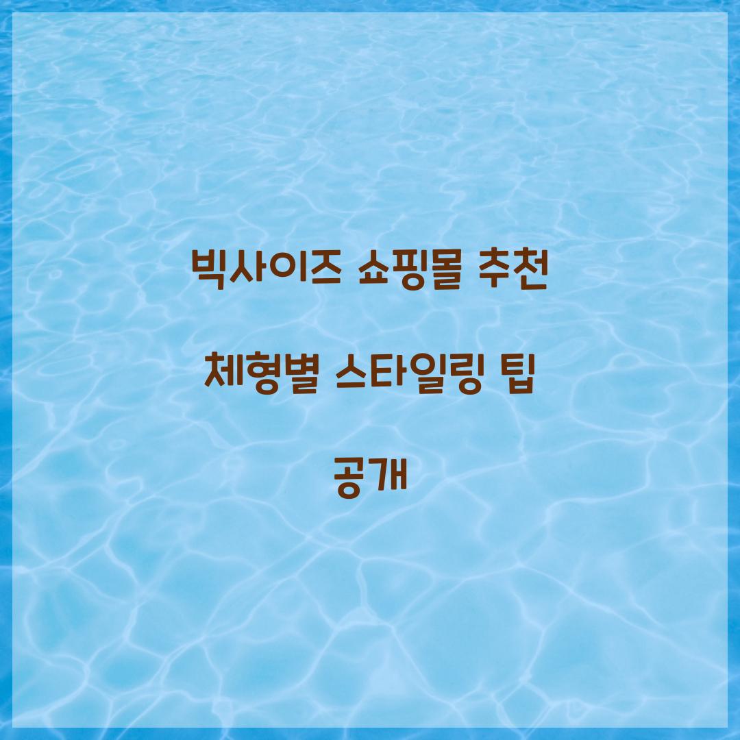 빅사이즈 쇼핑몰 추천