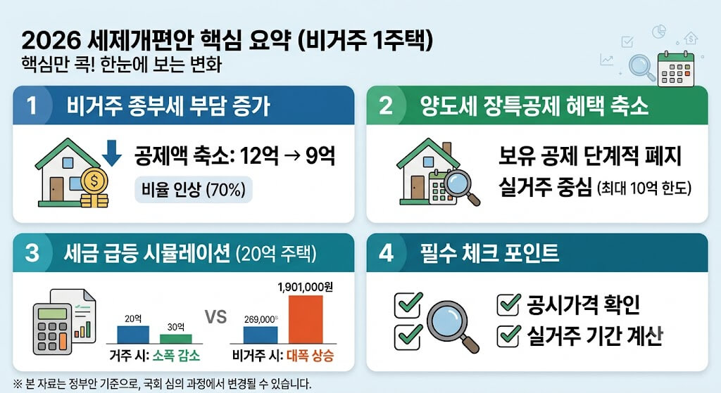 비거주 1주택 종부세 얼마나 오르나｜시가 20억 기준과 장특공 개편